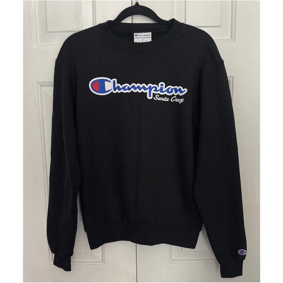 Champion Santa Cruz Men's Crewneck Pullover Black Sweater Size Small - EUC - Picture 4 of 11